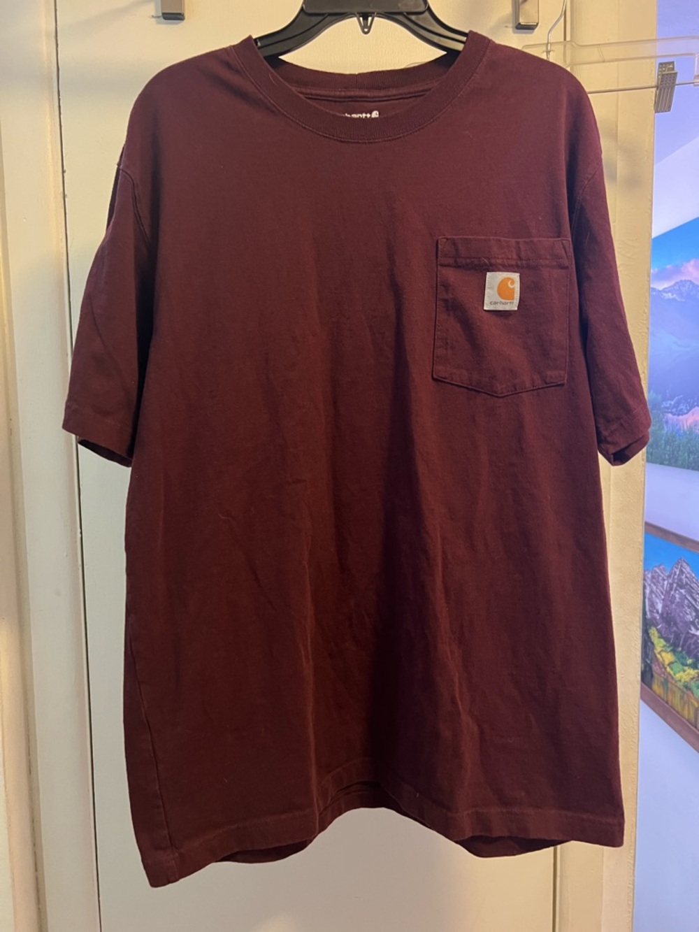 M mens maroon/burgundy Carhartt T-shirt